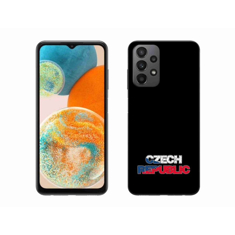 Gélový kryt mmCase na Samsung Galaxy A23 4G/5G - Czech Republic čierne pozadie