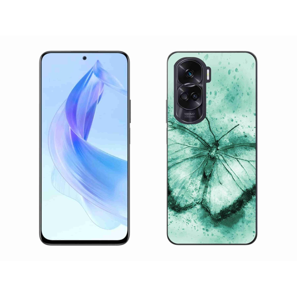 Gélový obal mmCase na Honor 90 Lite - zelený motýľ