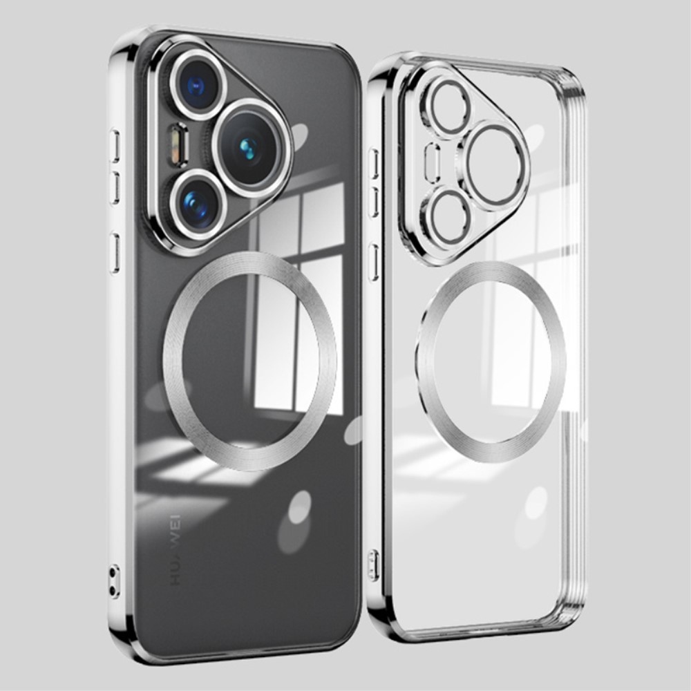 Case gélový obal s ochranou fotoaparátu a podporou MagSafe na Huawei Pura 70 - strieborný