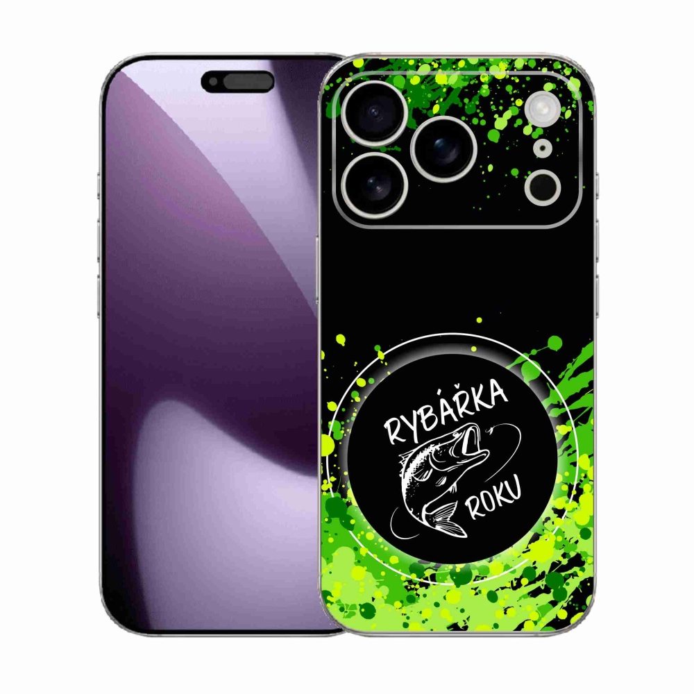 Gélový kryt mmCase na iPhone 17 Pro - rybárka roku čierne pozadie