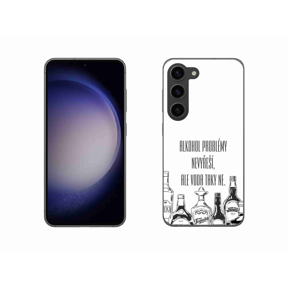 Gélový kryt mmCase na Samsung Galaxy S23 5G - vtipný text biele pozadie