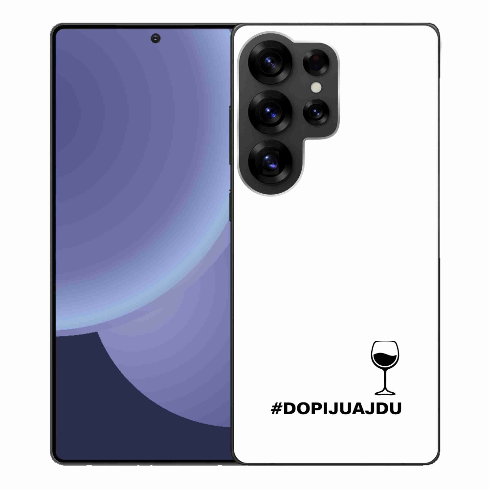 Gélový kryt mmCase na Samsung Galaxy S25 Ultra - vínny motív biele pozadie