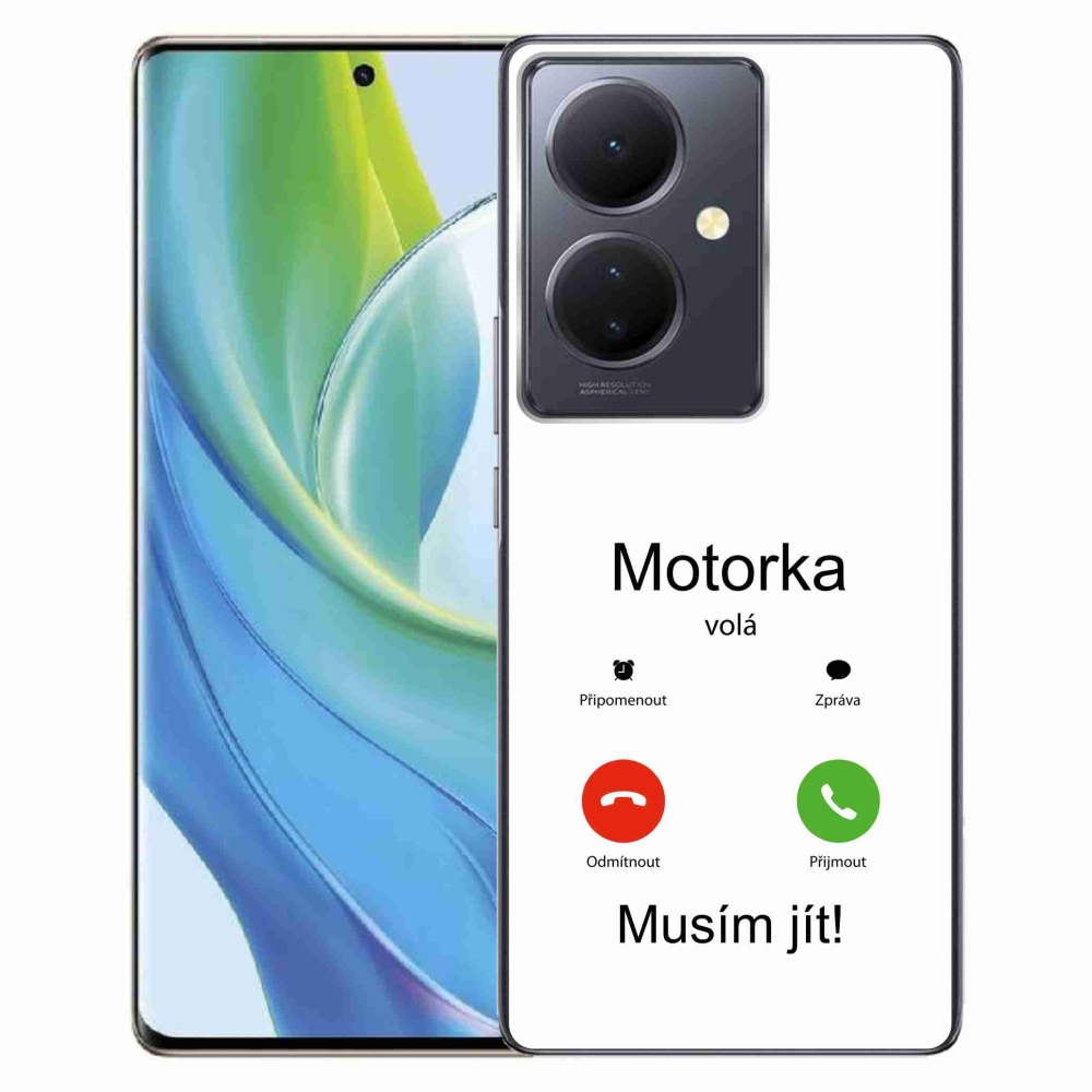 Gélový kryt mmCase na Vivo V29 Lite 5G - motorka volá biele pozadie