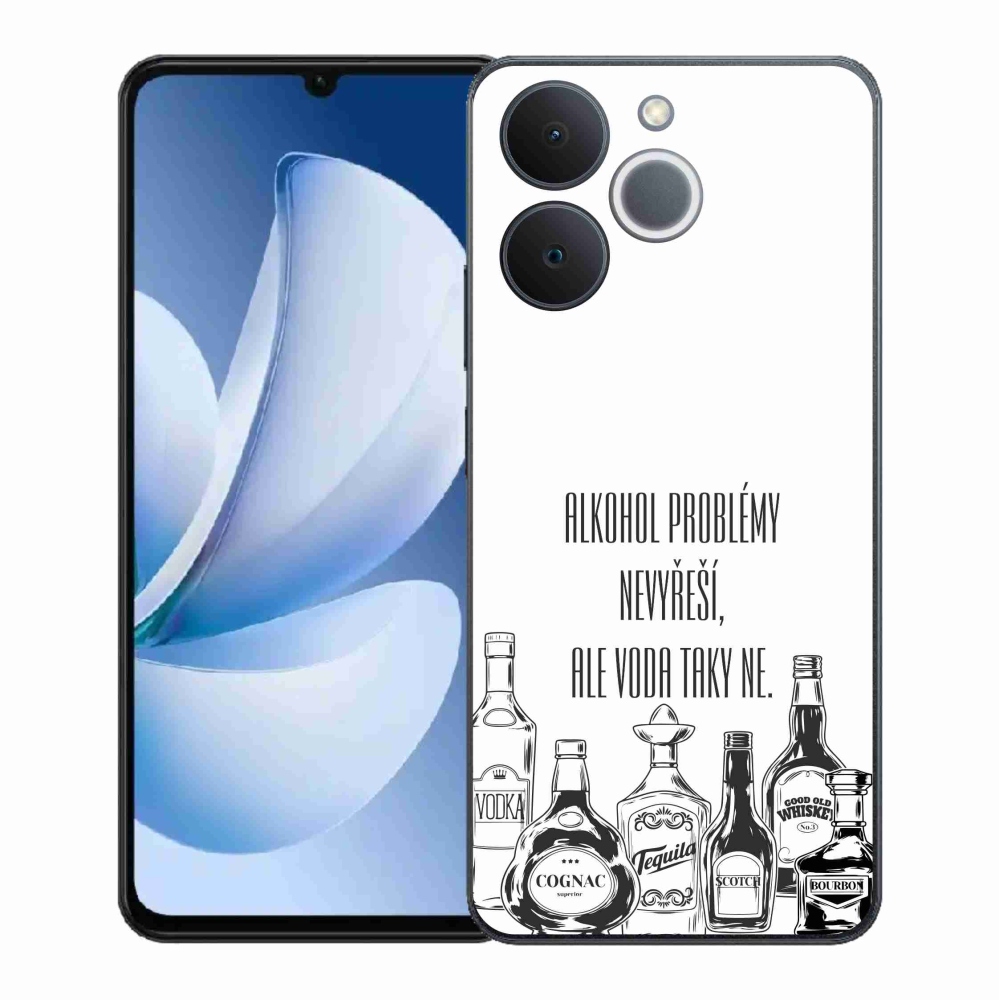 Gélový kryt mmCase na Realme Note 70T - vtipný text biele pozadie