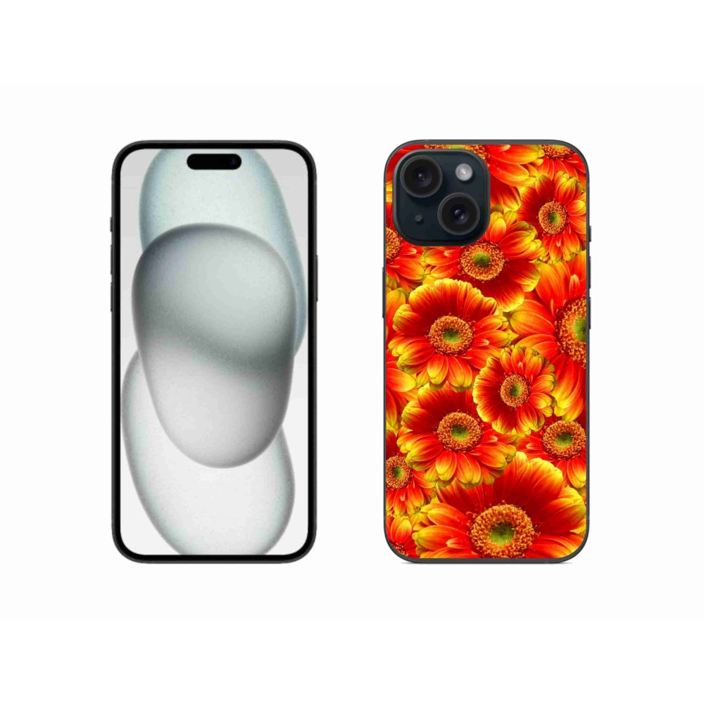 Gélový kryt mmCase na iPhone 15 - gerbera 1