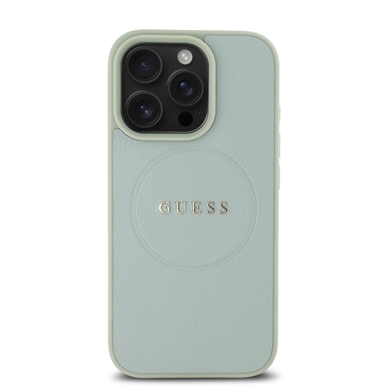 Guess PU Grained Classic Logo MagSafe Zadný Kryt pre iPhone 16 Pro Max Green