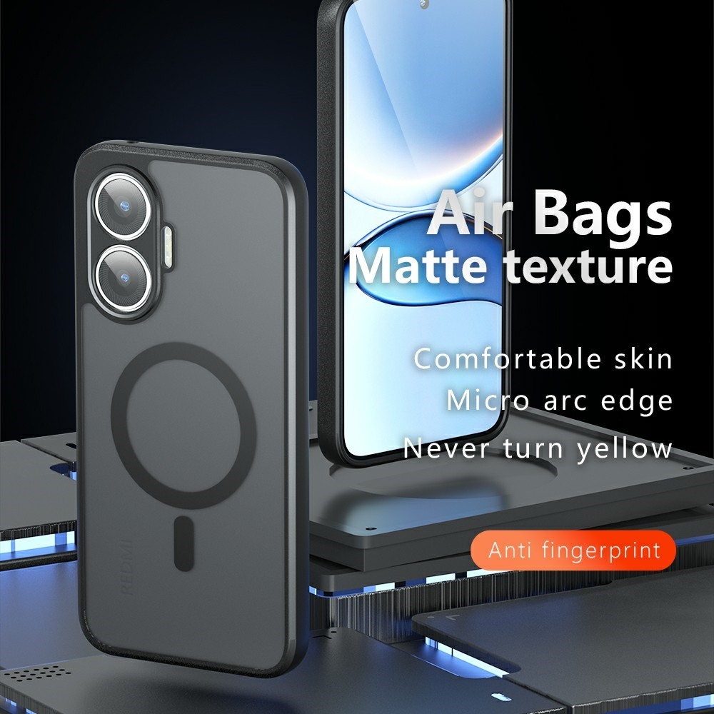 Case matný gélový obal s MagSafe na Xiaomi Poco F7 5G - čierny