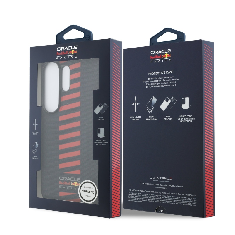 Red Bull PU kožený sieťovaný zadný kryt Powerbar s magnetom pre Samsung Galaxy S26 Ultra Navy