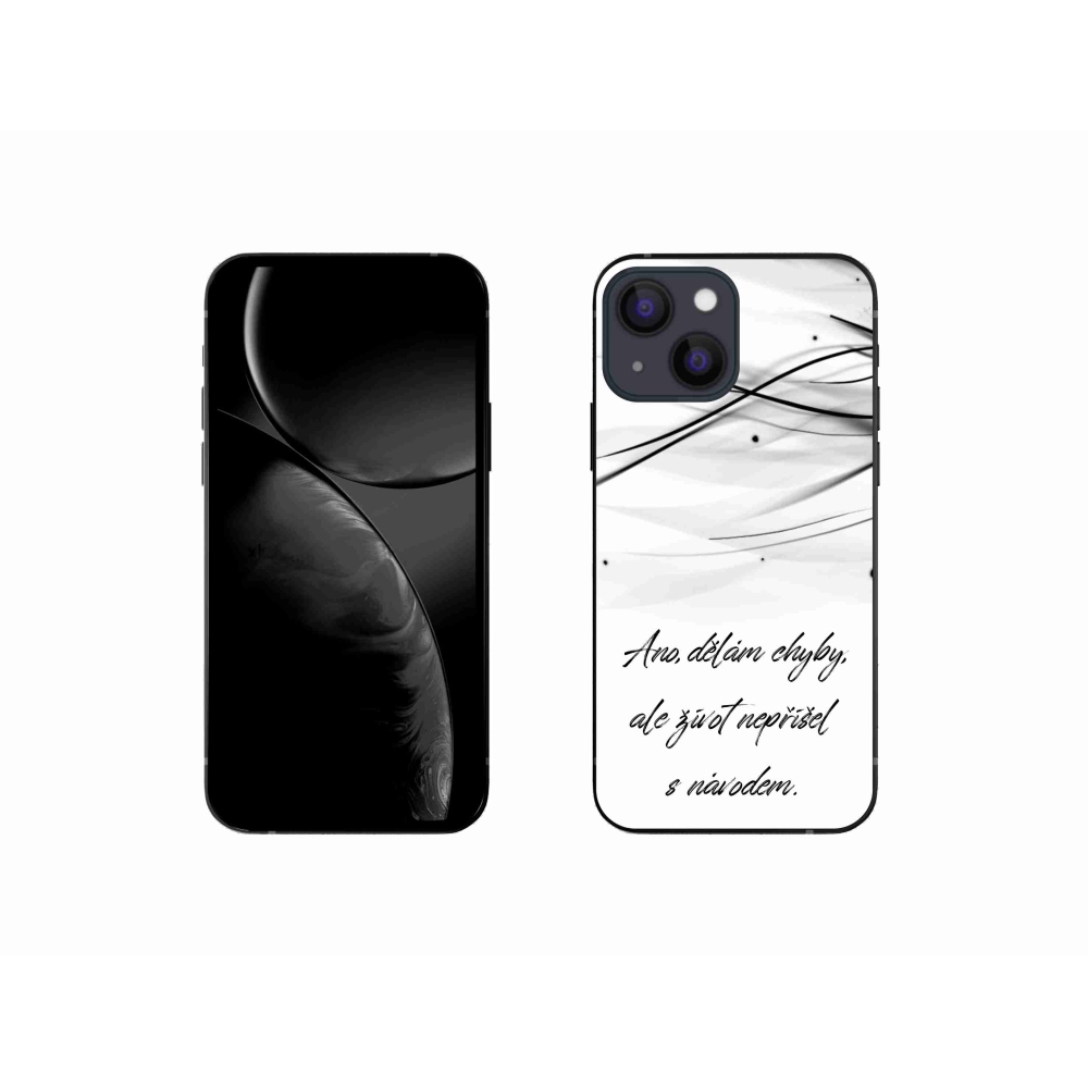 Gélový kryt mmCase na iPhone 13 mini 5.4 - citát biele pozadie