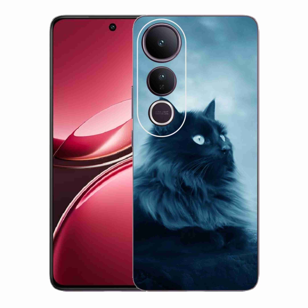 Gélový kryt mmCase na Vivo V50 Lite 4G/5G - čierna mačka 1