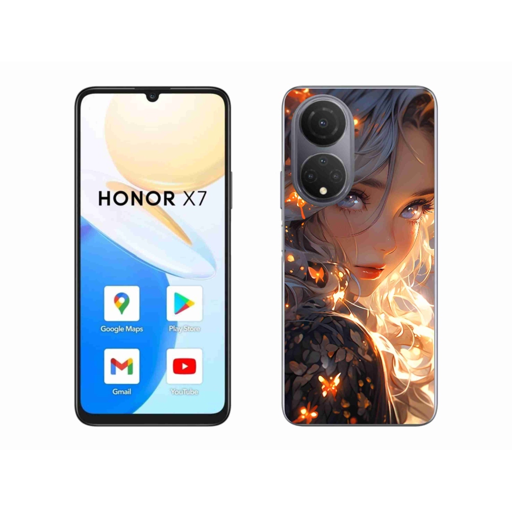 Gélový kryt mmCase na Honor X7 - dievča a motýle