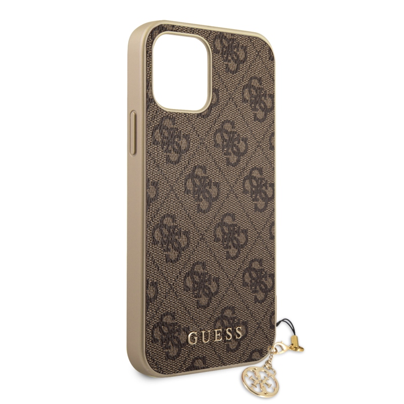 Guess 4G Charms Zadný Kryt pre iPhone 12 Pro Max 6.7 Brown