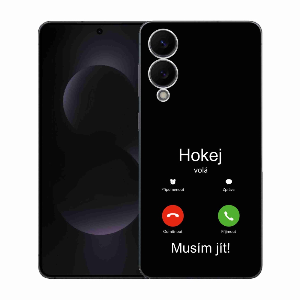 Gélový kryt mmCase na Samsung Galaxy S25 Edge - hokej volá čierne pozadie