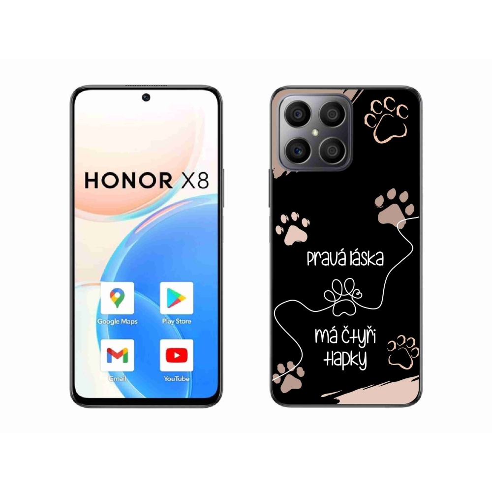 Gélový kryt mmCase na Honor X8 4G - psí motív 1 čierne pozadie