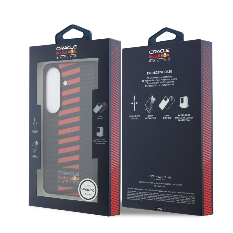 Zadný kryt Red Bull PU Leather Meshed Powerbar Magnetic pre Samsung Galaxy S26+ Navy