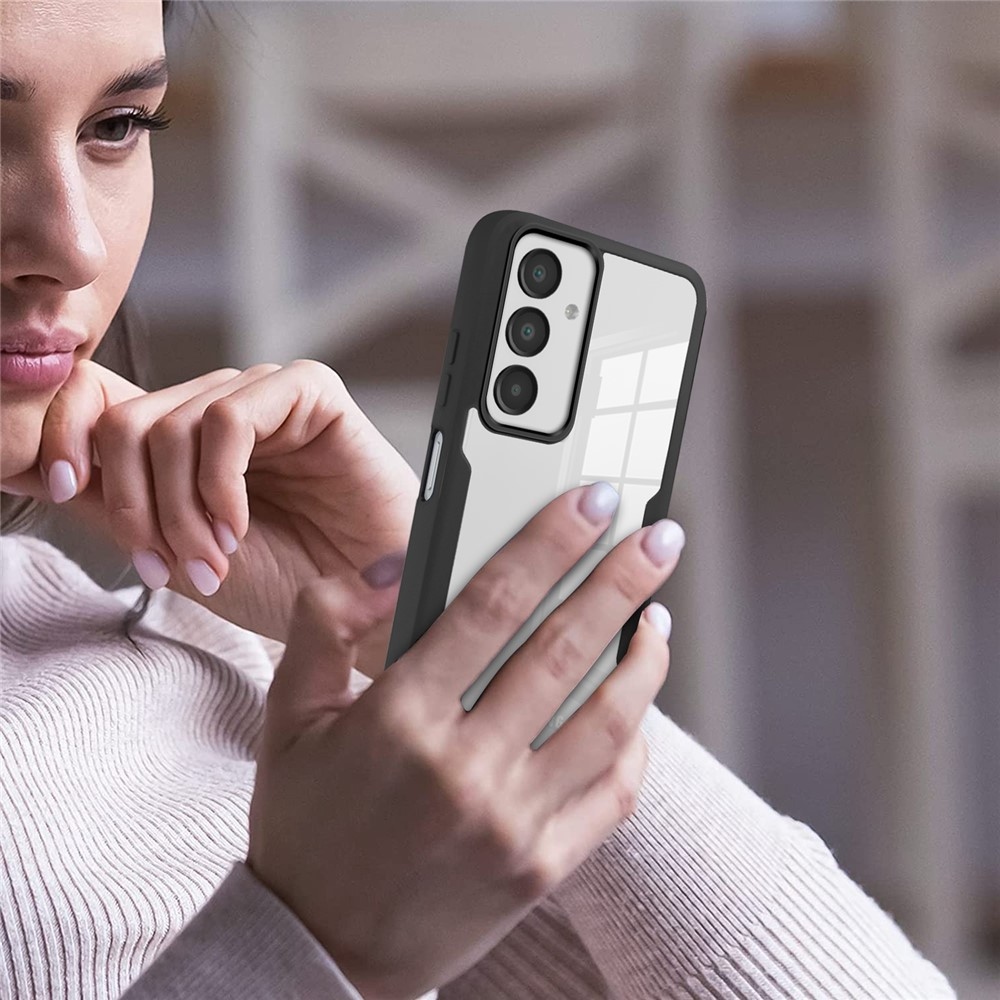 Acryl gélový obal s rámčekom pre ochranou displeja na Samsung Galaxy A16 4G/5G/A17 5G - čierny