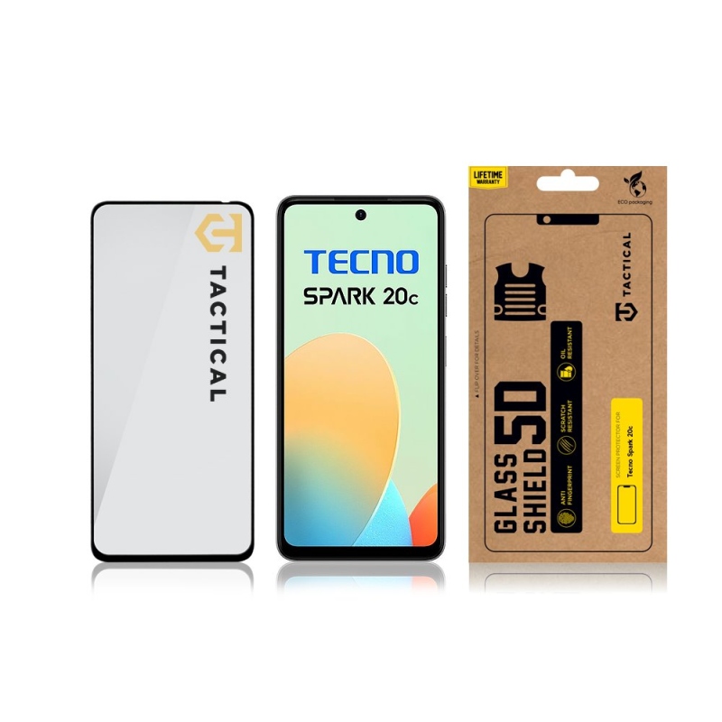 Tactical Glass Shield 5D sklo pre Tecno Spark 20c Black