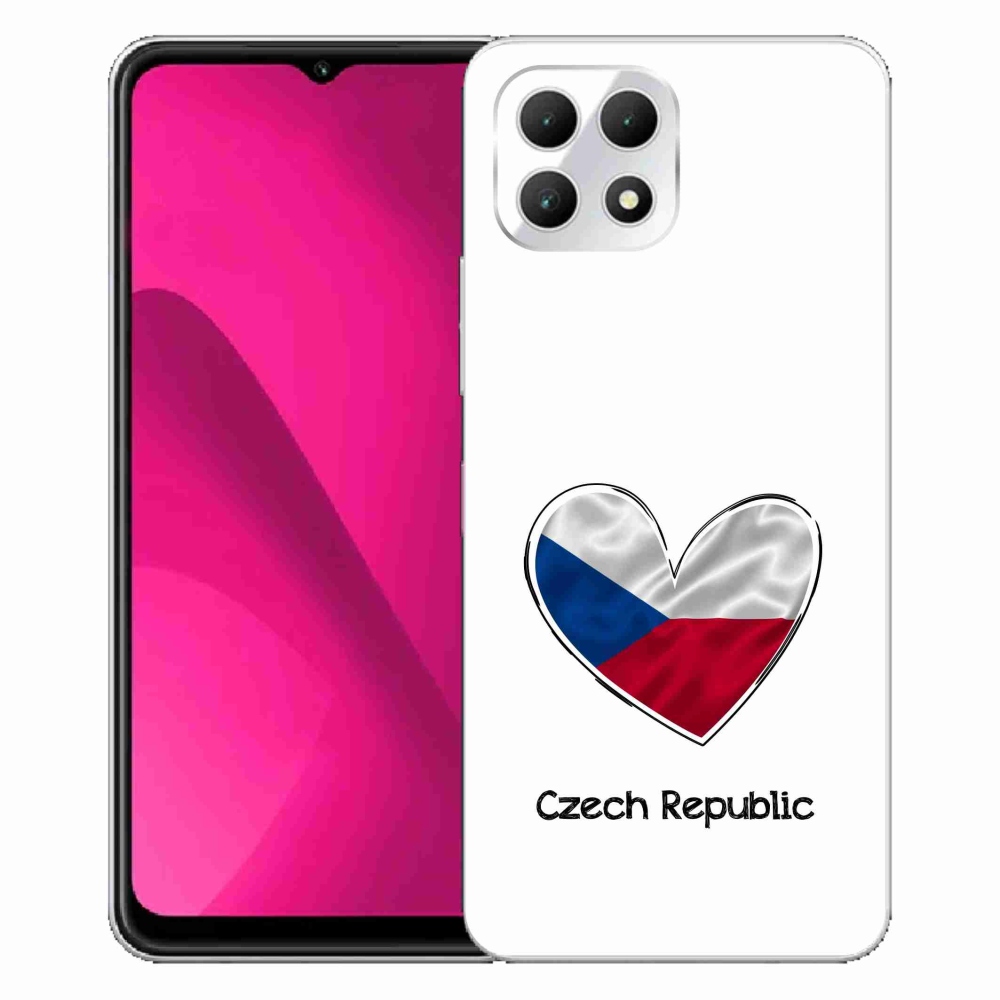 Gélový kryt mmCase na T-Mobile T Phone 2 - vlajka srdca biele pozadie