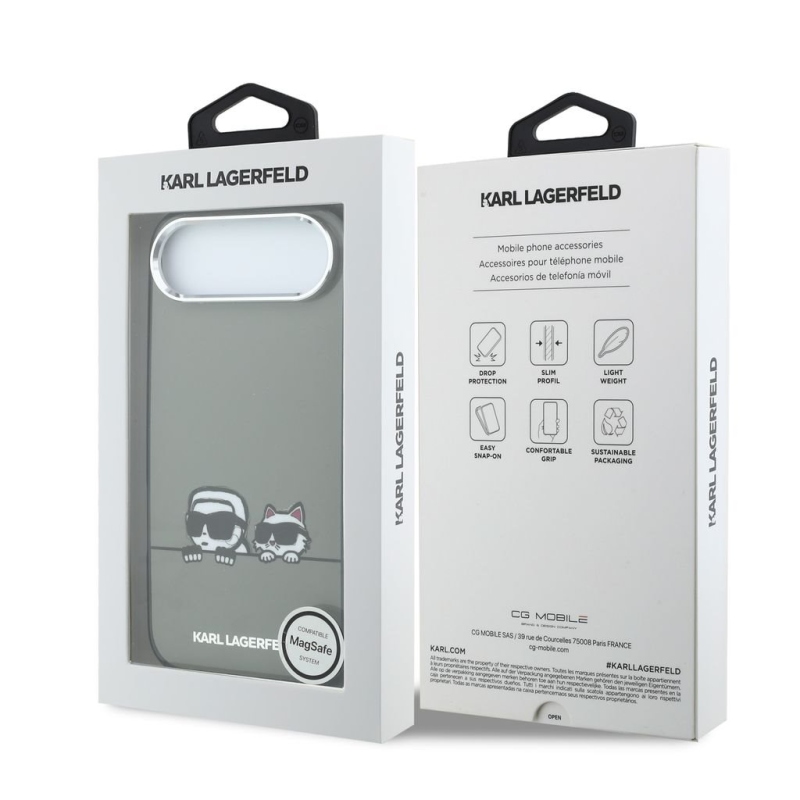 Karl Lagerfeld IML K&CH Heads Logo MagSafe zadný kryt pre iPhone Air Black