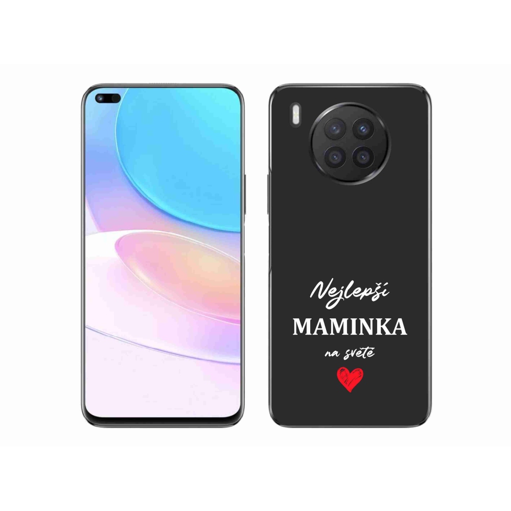 Gélový kryt mmCase na Huawei Nova 8i - najlepšia mamička 1 čierne pozadie