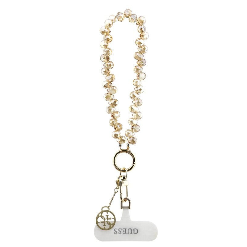 Guess Universal Hand Strap Crystals 4G Charm Gold