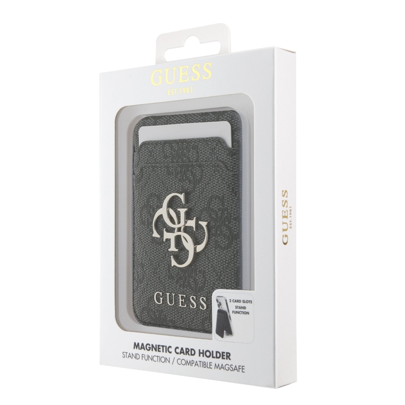 Guess 4G Metal Logo MagSafe Cardslot Peňaženka so Stojanom Black