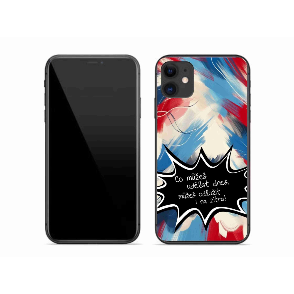 Gélový kryt mmCase na iPhone 11 - vtipný text 9 čierne pozadie