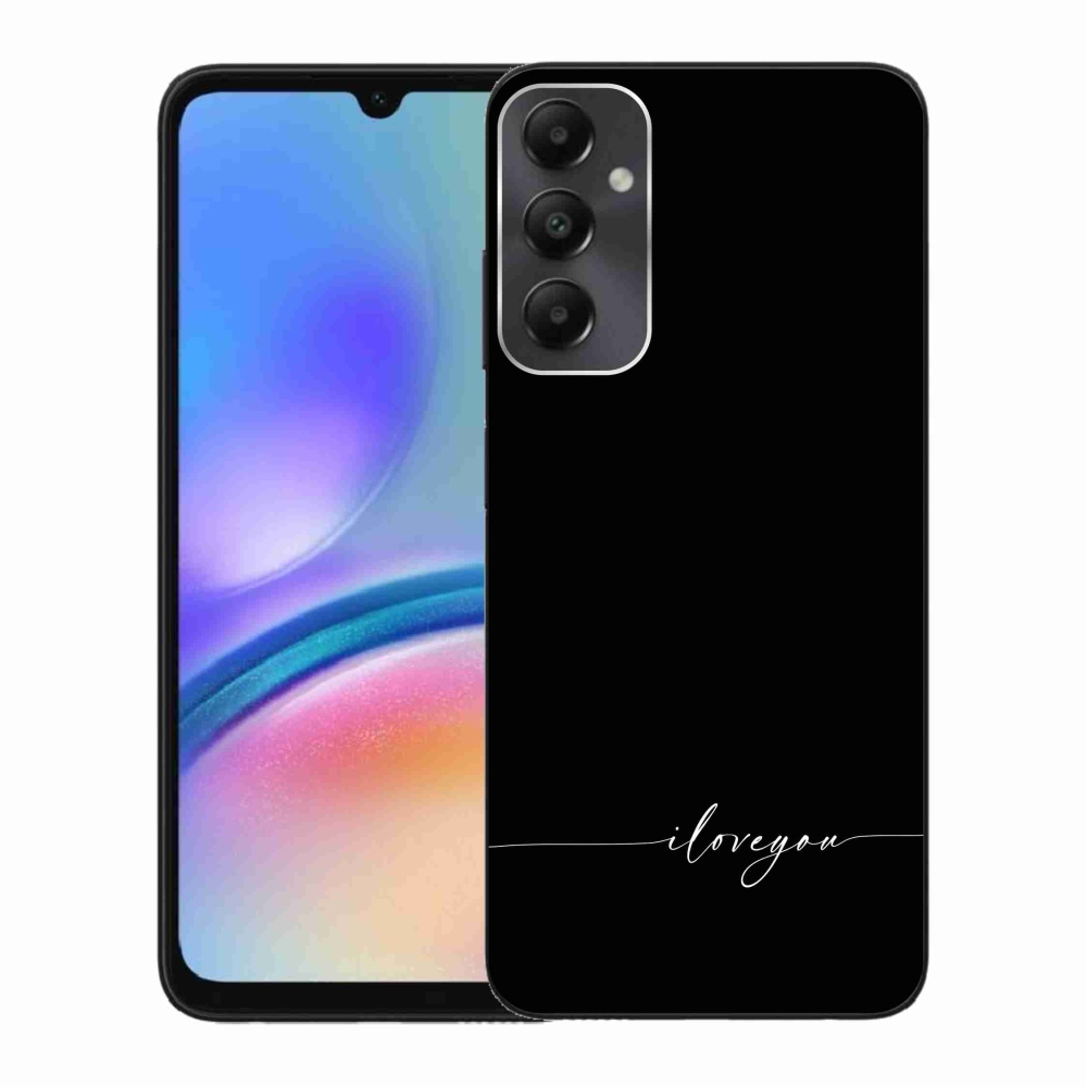 Gélový kryt mmCase na Samsung Galaxy A05s - I love you čierne pozadie