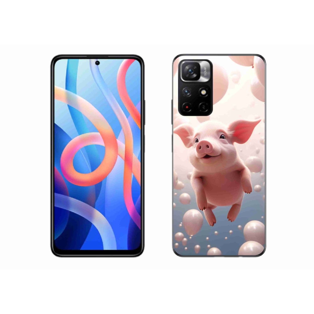 Gélový kryt mmCase na Xiaomi Poco M4 Pro 5G - prasiatko s balónikmi