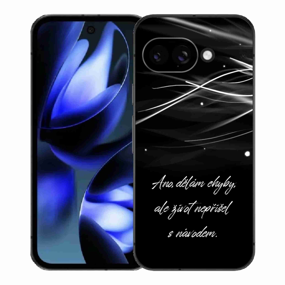 Gélový kryt mmCase na Google Pixel 9a - citát čierne pozadie