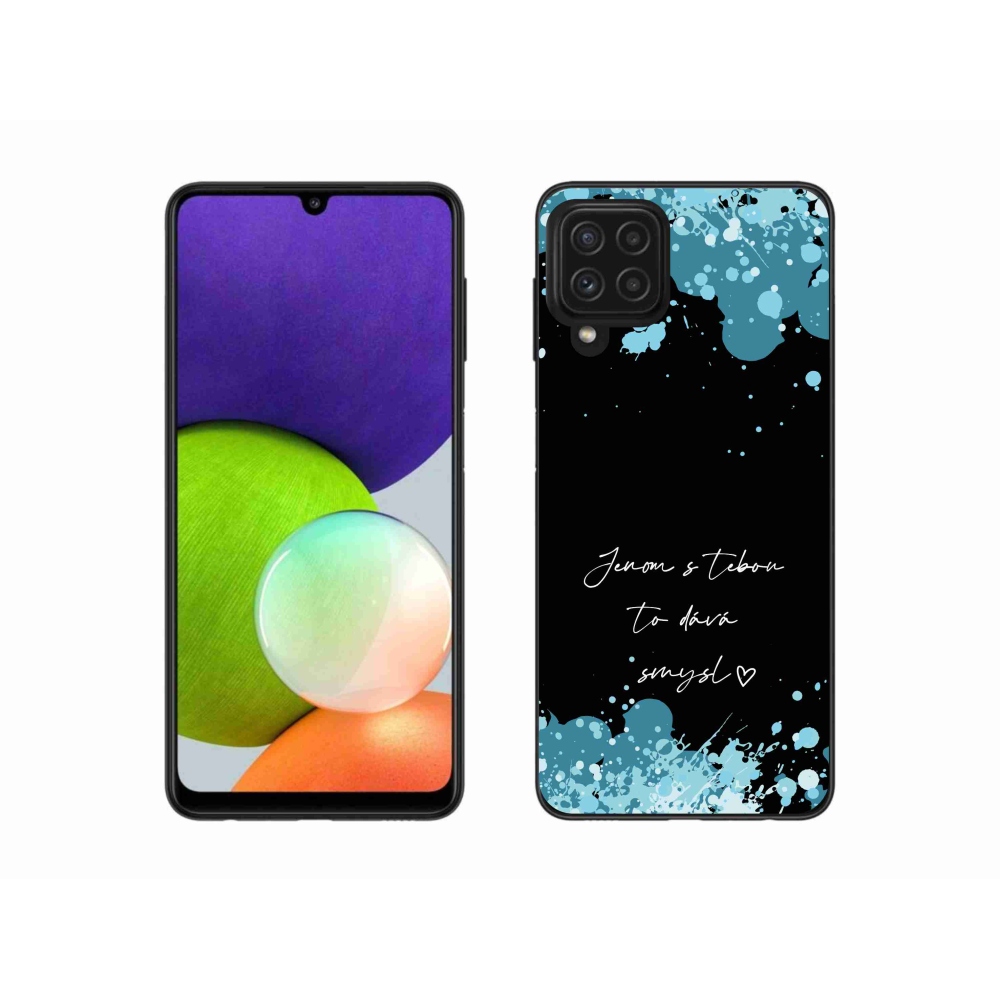 Gélový kryt mmCase na Samsung Galaxy A22 4G - zamilovaný text čierne pozadie