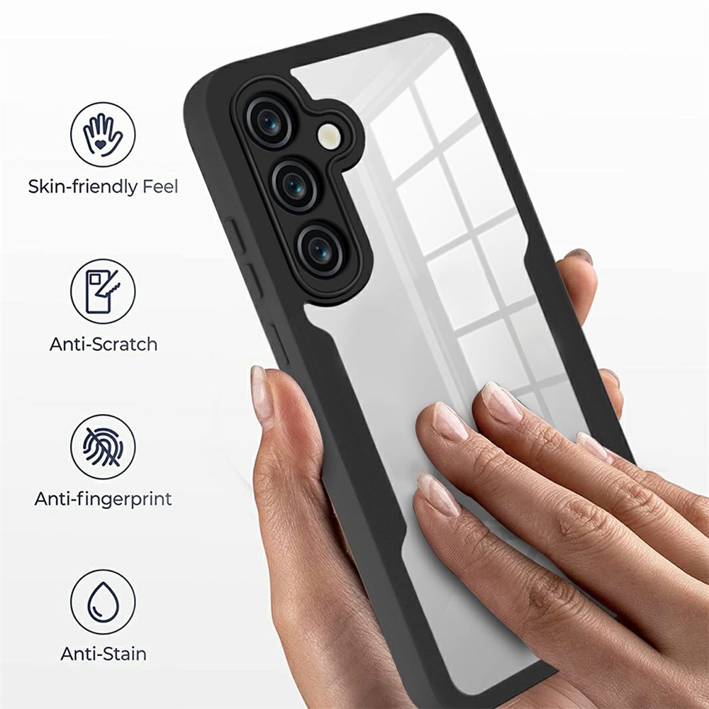 Acryl gélový obal s rámčekom pre ochranou displeja na Samsung Galaxy S25 FE - čierny