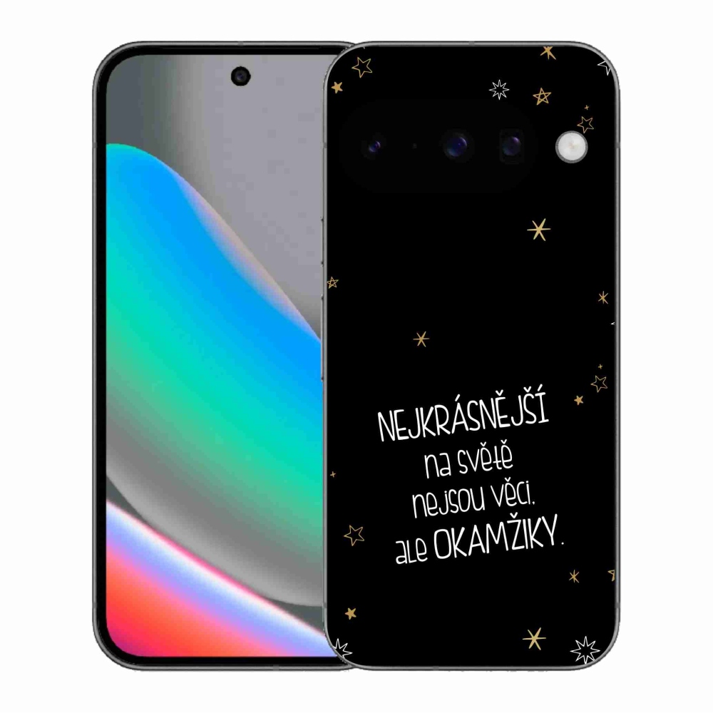 Gélový kryt mmCase na Google Pixel 10 - citát 4 čierne pozadie