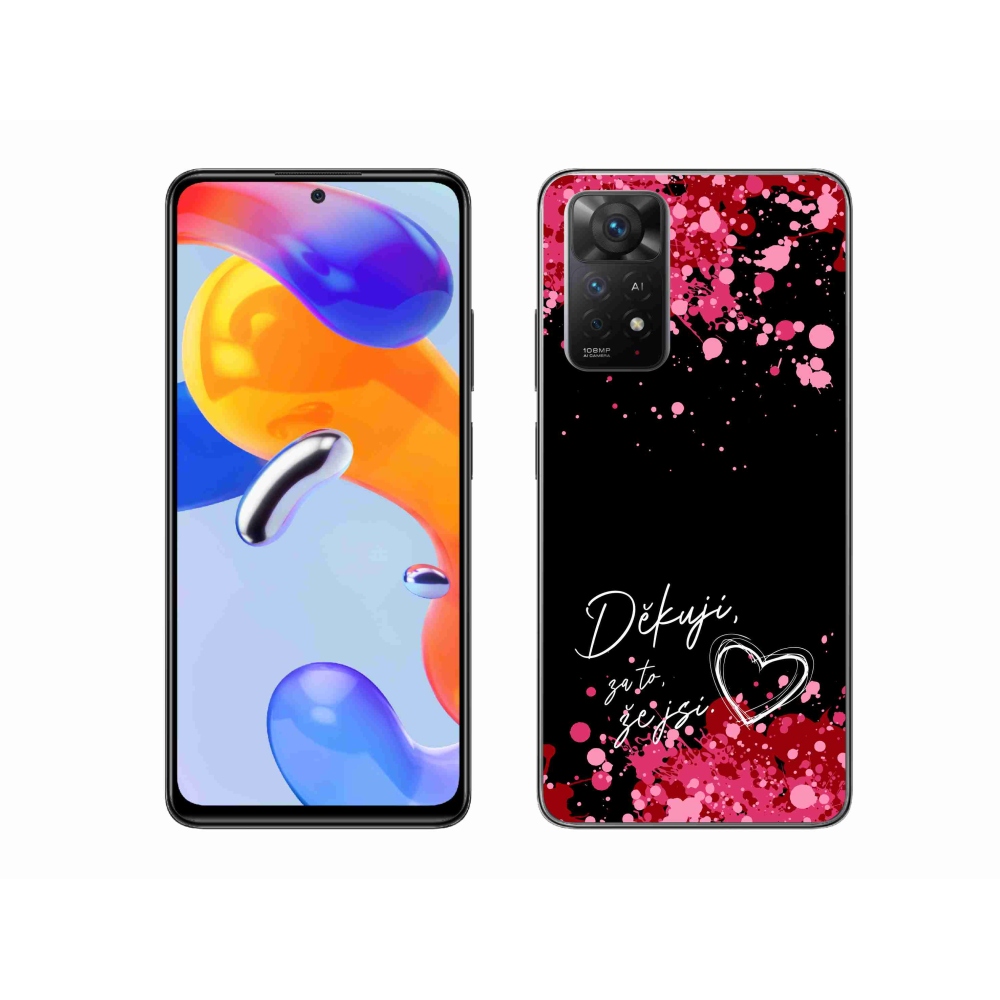 Gélový kryt mmCase na Xiaomi Redmi Note 11 Pro 4G/5G - zamilovaný text 2 čierne pozadie