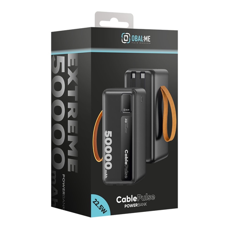 OBAL:ME CablePulse Powerbanka 50 000 mAh 22,5 W čierna