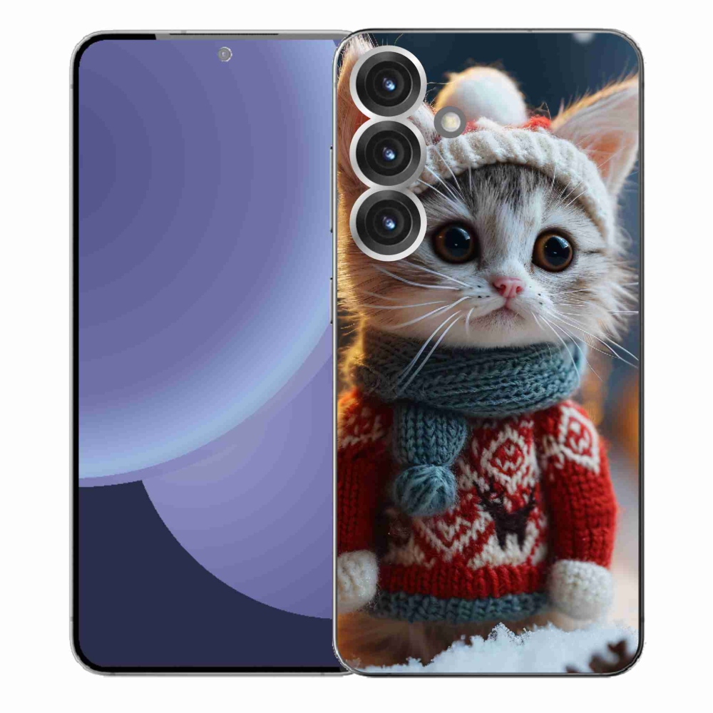 Gélový kryt mmCase na Samsung Galaxy S25+ - mačiatko vo svetri