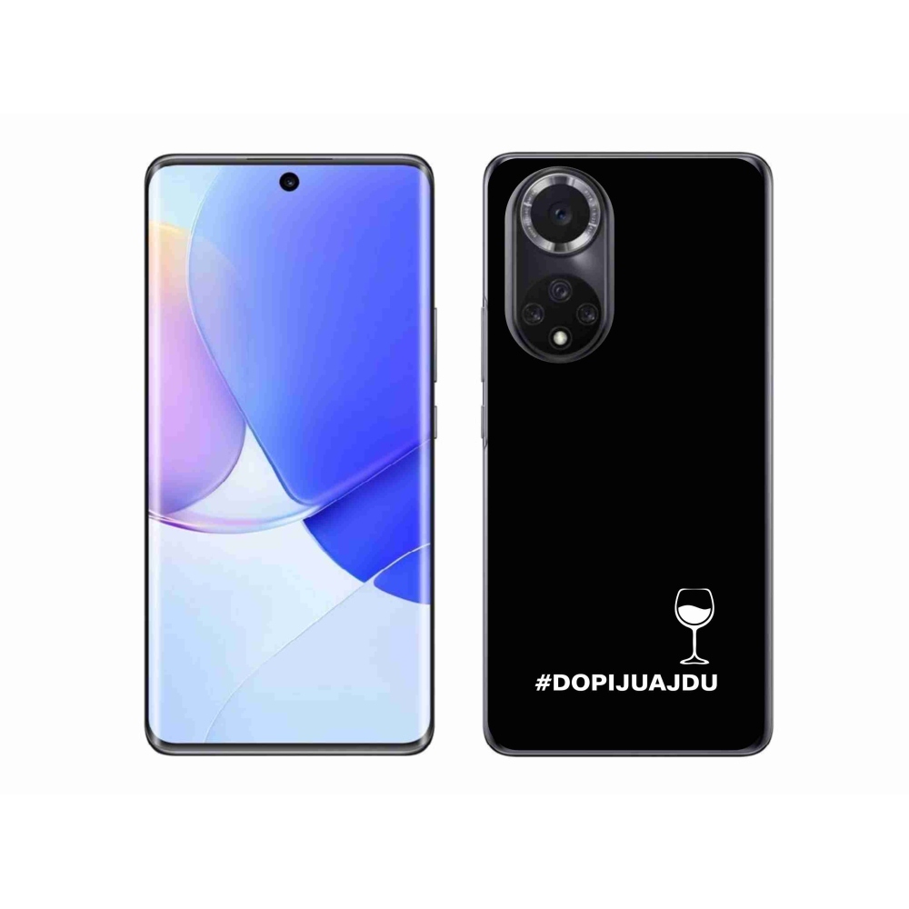Gélový kryt mmCase na Huawei Nova 9 - vínny motív čierne pozadie