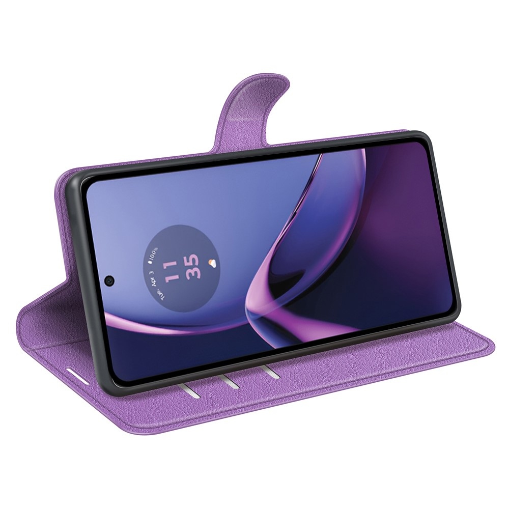 Litchi knižkové púzdro na Motorola Moto G84 5G - fialové