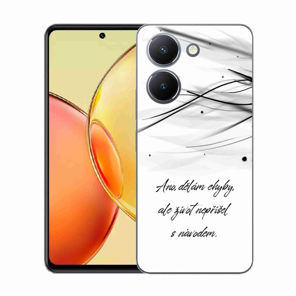 Gélový kryt mmCase na Vivo Y36 - citát biele pozadie