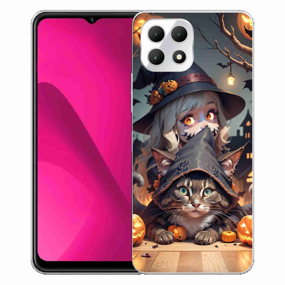 Gélový kryt mmCase na T-Mobile T Phone 2 - čarodejnica s mačkou
