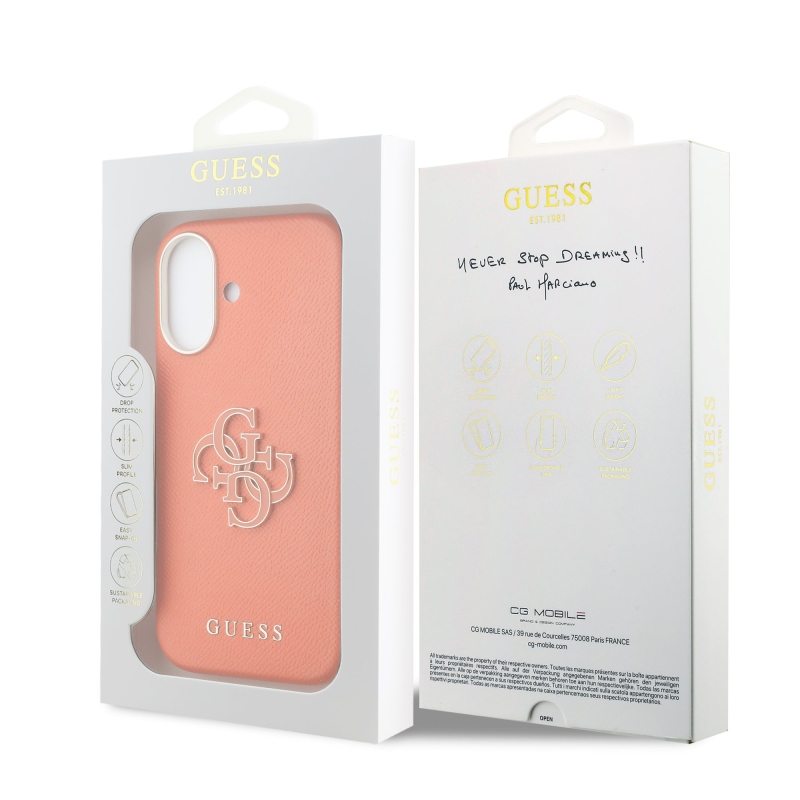 Zadný kryt s logom Guess PU Resin pre iPhone 17 Orange
