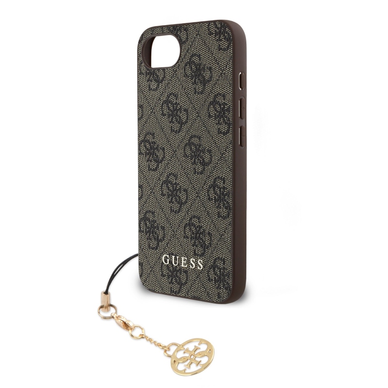 Guess 4G Charm Zadný Kryt pre iPhone 16e Tone on Tone Brown