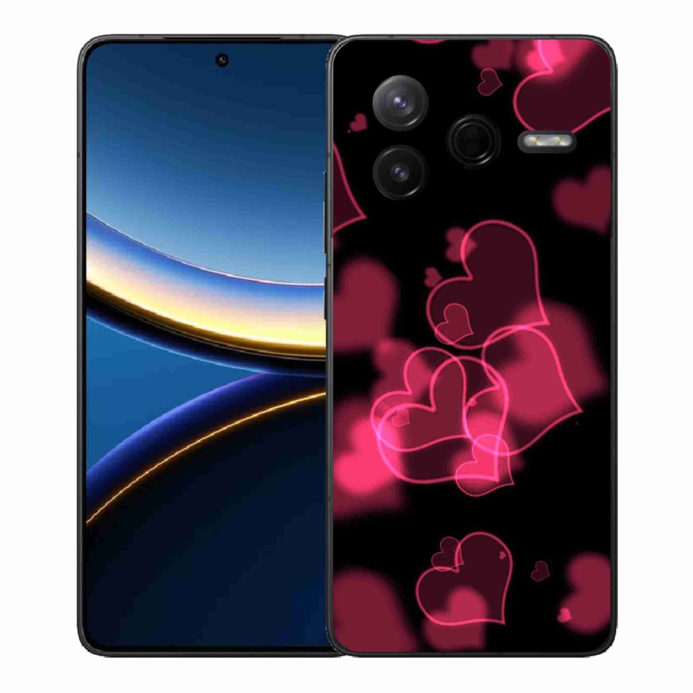 Gélový kryt mmCase na Xiaomi Poco F7 Pro - červené srdiečka