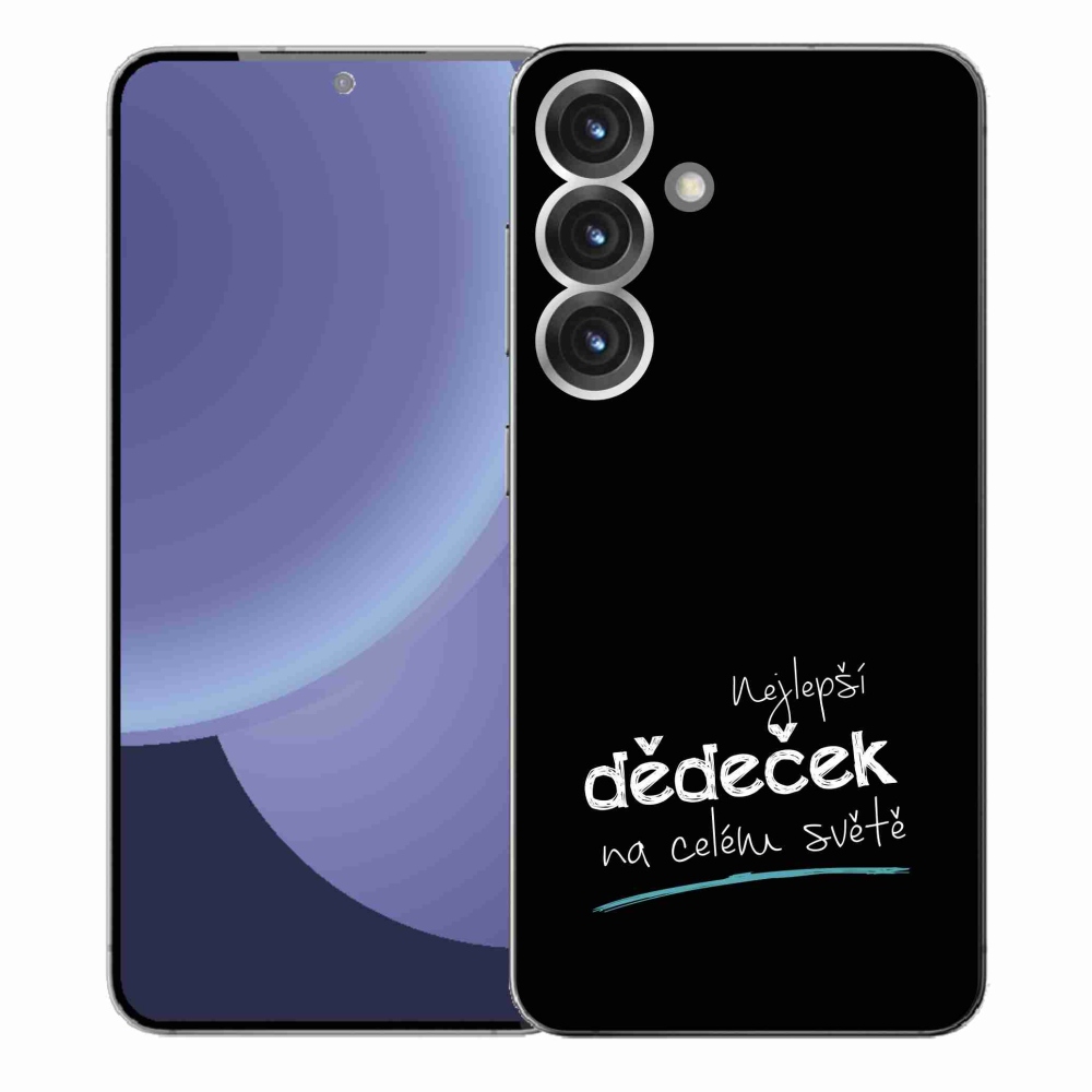Gélový kryt mmCase na Samsung Galaxy S25+ - najlepší dedko 3 čierne pozadie