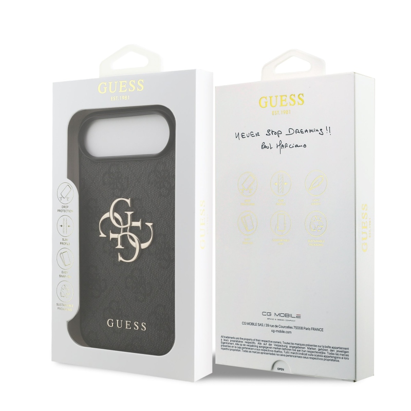 Guess PU 4G Metal Logo Zadný Kryt pre iPhone Air Grey