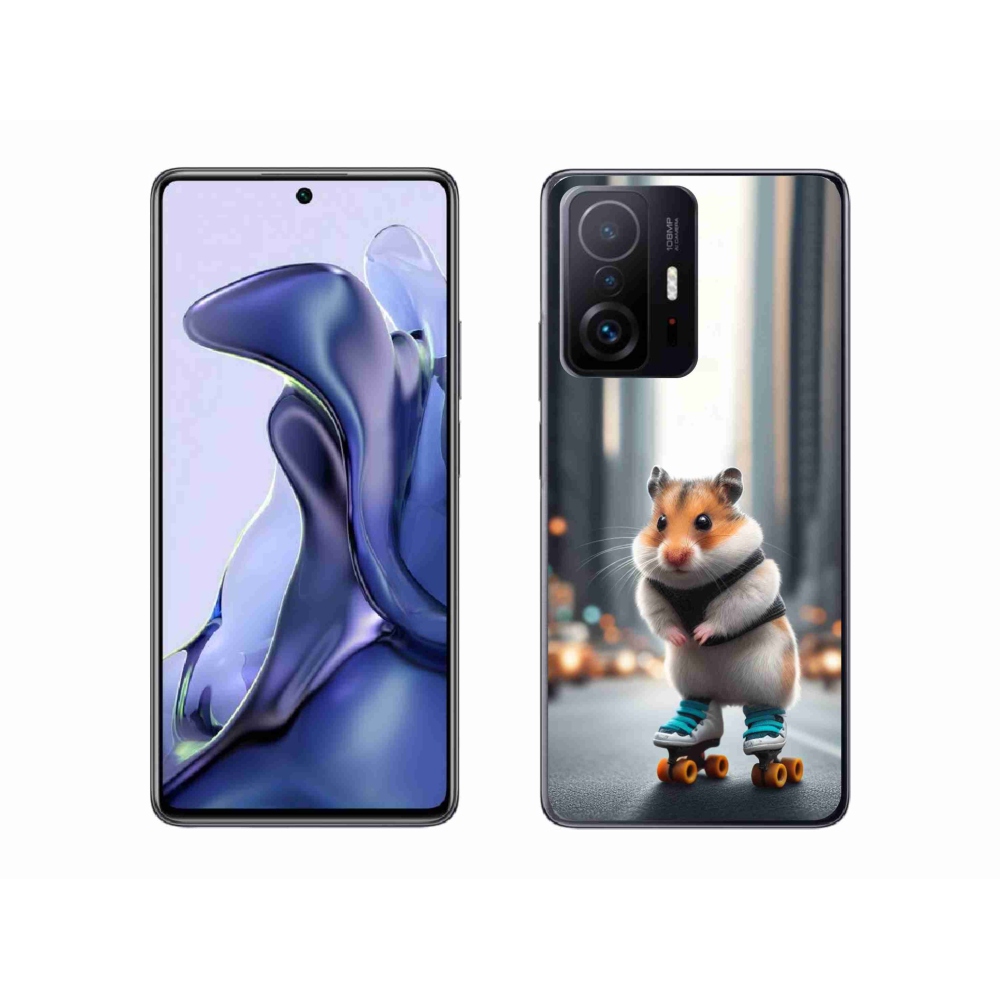 Gélový kryt mmCase na Xiaomi 11T Pro - škrečok na korčuliach