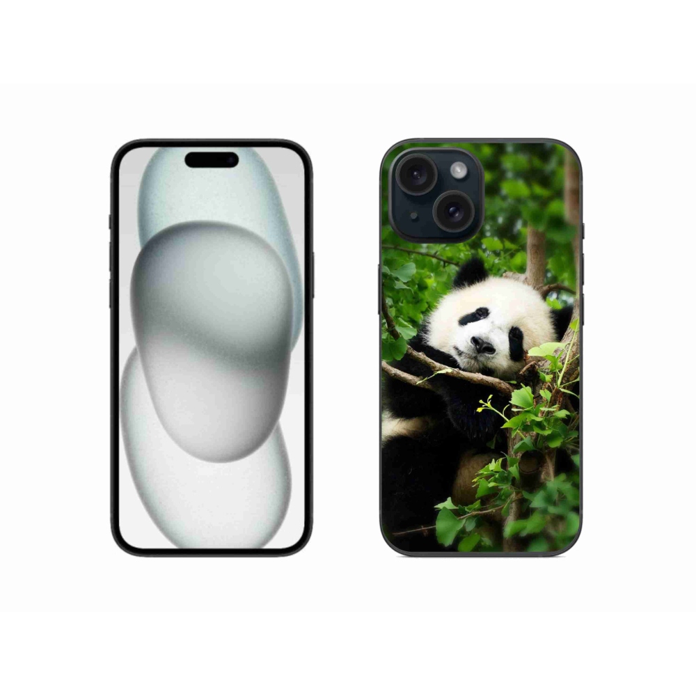 Gélový kryt mmCase na iPhone 15 - panda