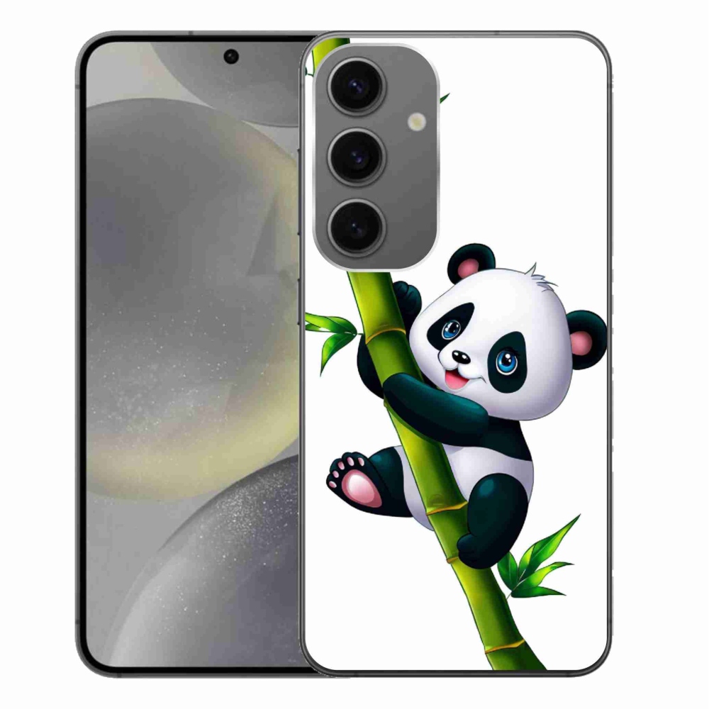 Gélový kryt mmCase na Samsung Galaxy S24+ - panda na bambuse