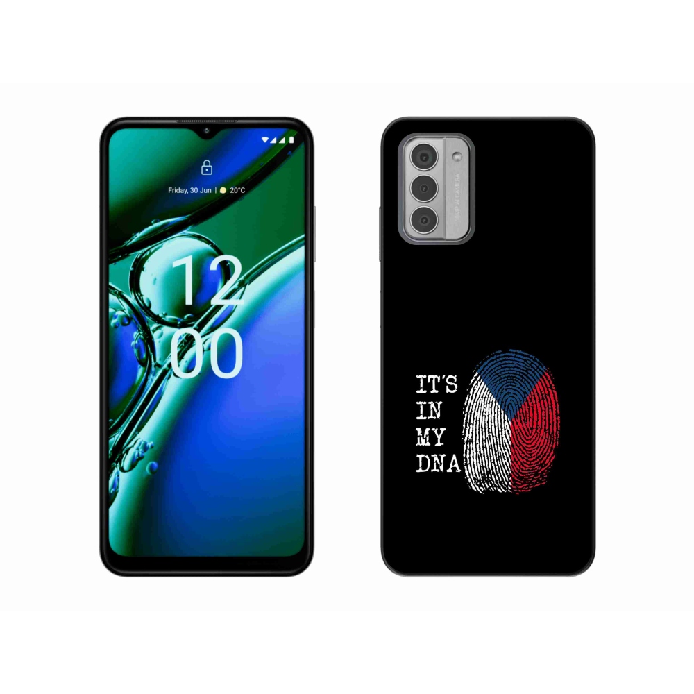 Gélový kryt mmCase na Nokia G42 - vlajka odtlačok prsta čierne pozadie