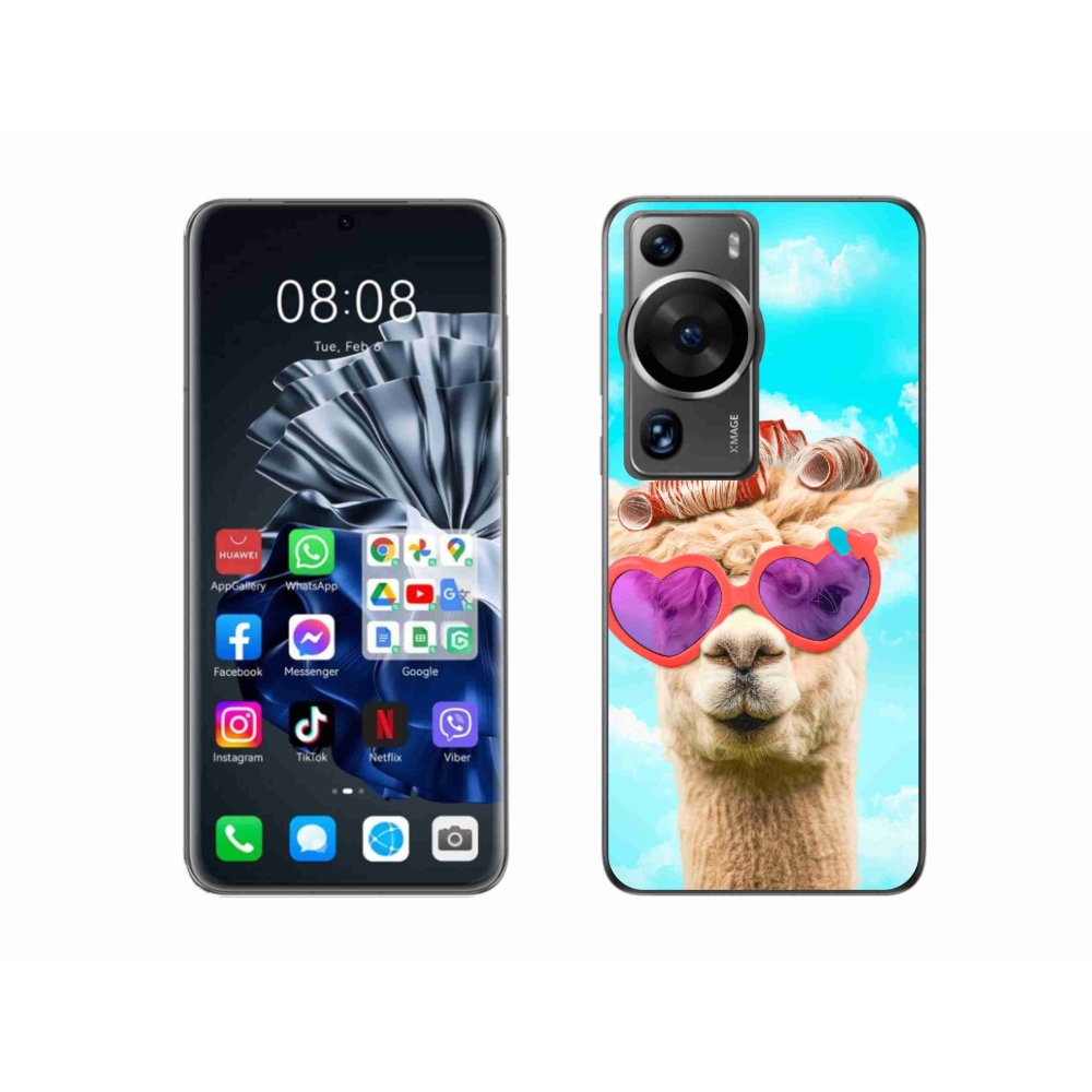 Gélový kryt mmCase na Huawei P60 Pro - lama s okuliarmi